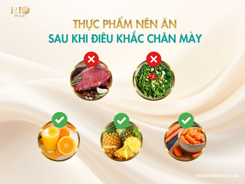 Chân mày điêu khắc sau 1 tuần như thế nào? Cách chăm sóc đúng 6 Thực phẩm nên ăn và nên tránh để chăm sóc mày sau điêu khắc