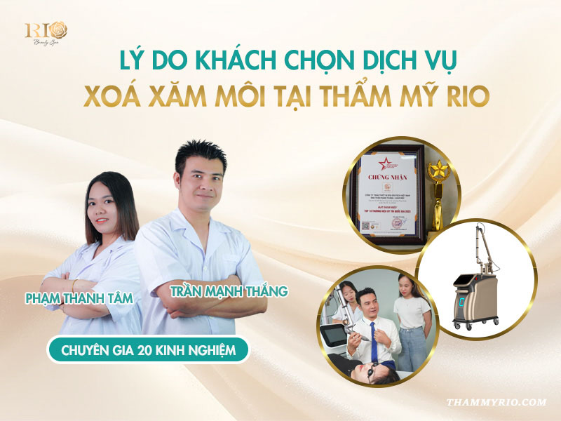 Xăm môi xong có xóa được không? 5 giải pháp hiệu quả nhất 6 Lý do khách hàng chọn cách xóa xăm môi bằng công nghệ laser tại Thẩm Mỹ Rio.