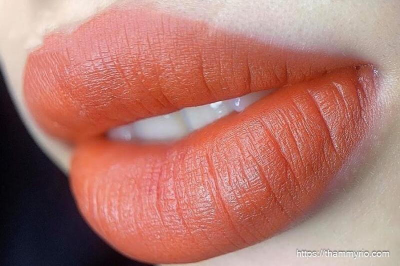 Tổng hợp bảng màu môi đẹp tự nhiên nhất 2025 4 Cam đất là lựa chọn không thể bỏ qua nếu bạn yêu thích sự hiện đại pha chút nổi loạn Đây là một trong những màu môi dẫn đầu xu hướng mang lại vẻ cá tính sắc sảo nhưng vẫn thời trang