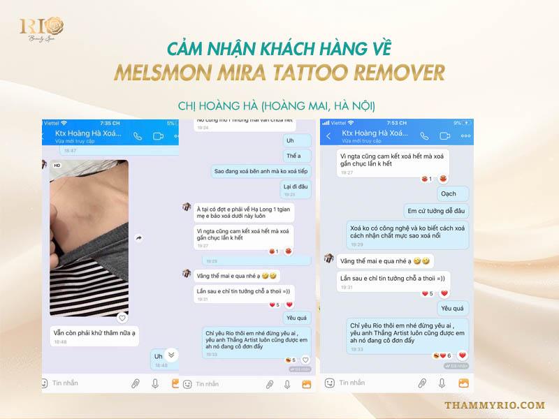 Melsmon Mira Tattoo Remover : Phục hồi da sau xóa xăm laser hoàn hảo 13 Hàng ngàn khách hàng đã tin tưởng và trải nghiệm Melsmon Mira Tattoo Remover sau liệu trình xóa xăm tại Thẩm Mỹ Rio và nhận được những phản hồi vô cùng tích cực.