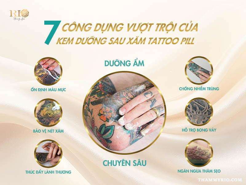 Kem dưỡng sau phun xăm Tattoo Pill: "Vũ khí" bí mật cho màu phun xăm bền đẹp 5 Sản phẩm kem dưỡng sau phun xăm Tattoo Pill không chỉ là một loại kem dưỡng thông thường, mà là một giải pháp toàn diện giúp phục hồi, bảo vệ và nâng tầm vẻ đẹp cho tác phẩm nghệ thuật trên da bạn.