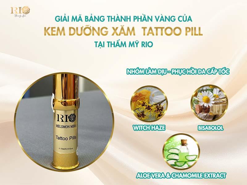 Kem dưỡng sau phun xăm Tattoo Pill: "Vũ khí" bí mật cho màu phun xăm bền đẹp 3 Kem dưỡng sau phun xăm tại Rio là sự kết tinh của hơn 10 hoạt chất cao cấp, được chia thành 3 nhóm công năng chính, hoạt động cộng hưởng để mang lại hiệu quả tối ưu.