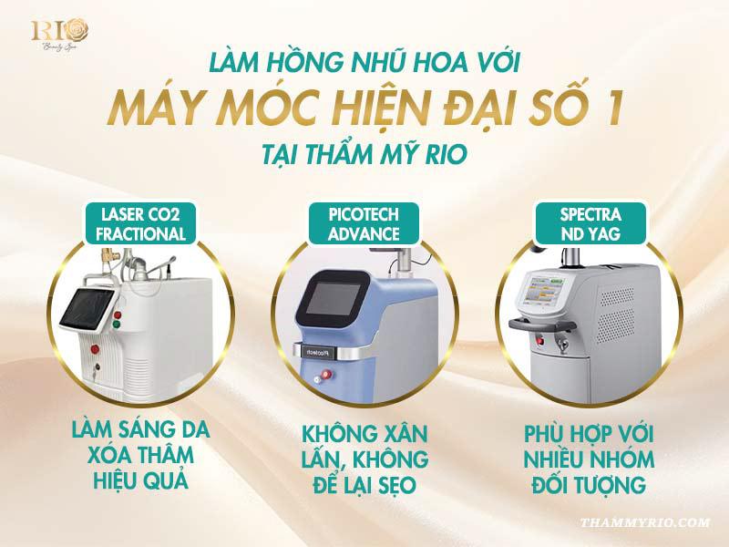 Làm hồng nhũ hoa bằng Laser có hiệu quả không? 6 Thẩm Mỹ Rio Beauty Clinic tự hào mang đến giải pháp làm hồng nhũ hoa bằng laser với hệ thống máy móc tân tiến bậc nhất, được xem là "tiêu chuẩn vàng" trong ngành thẩm mỹ.