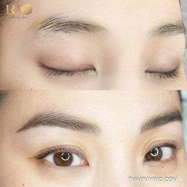 Sửa dáng lông mày đã phun hiệu quả, an toàn cho mọi dáng mày 10 Làm nhạt dáng cũ trước khi sửa dáng lông mày đã phun