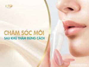 cách vệ sinh môi sau khi khử thâm