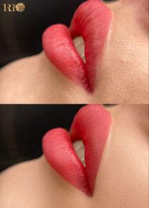 Môi collagen lên màu chuẩn theo bảng giá phun môi collagen tại Thẩm Mỹ Rio