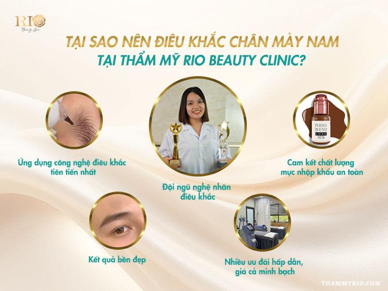 Giá điêu khắc chân mày Nam 2025 - Dáng lông mày chuẩn Men 5 Tại sao nên điêu khắc chân mày nam tại Thẩm Mỹ Rio Beauty Clinic với giá điêu khắc chân mày nam xứng đáng giá trị.