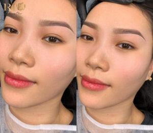 Đôi mày cân đối, sắc nét nhờ phun mày chạm hạt.