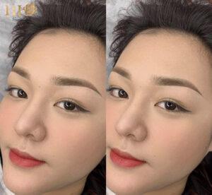 Đôi mày sắc nét với kỹ thuật phun mày chạm hạt Rio.