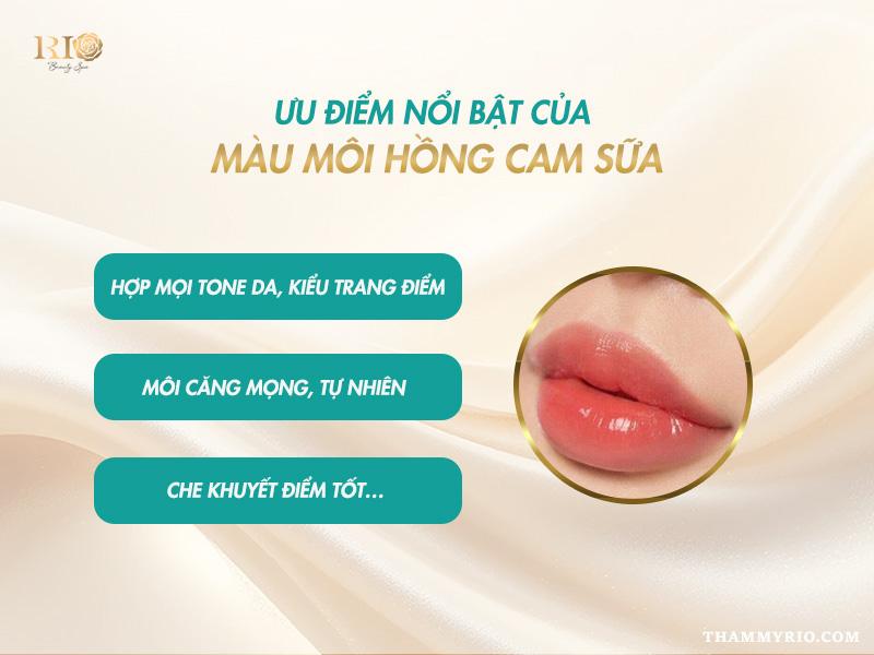 Phun môi màu hồng cam sữa - Sắc môi ngọt ngào trong trẻo 3 Phun môi màu hồng cam sữa giúp môi căng mọng, che khuyết điểm tốt