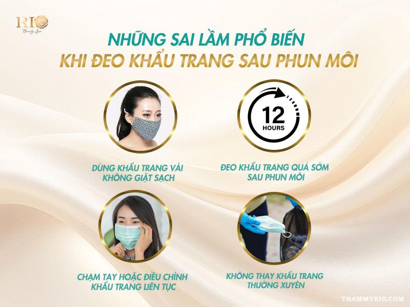 Phun môi xong có nên đeo khẩu trang không? Chuyên gia giải đáp 5 Sai lầm khi phun môi xong có nên đeo khẩu trang không và cách phòng tránh