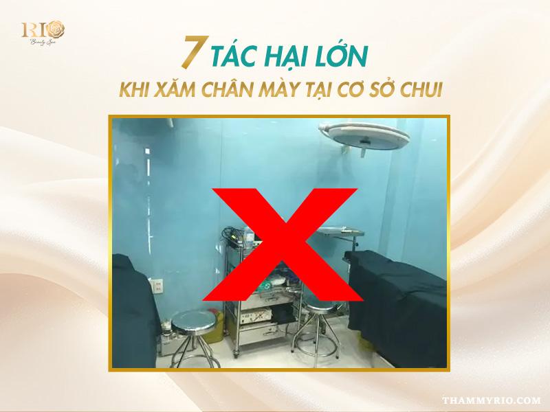Tác hại của xăm chân mày - Có nên xăm chân mày không? 2 7 tác hại của xăm chân mày tại cơ sở chui khiến dáng mày xấu và da tổn thương