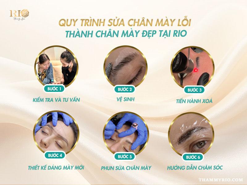 Nguyên nhân xăm chân mày lỗi và hướng khắc phục hiệu quả 6 Quy trình sửa xăm chân mày lỗi thành dáng mày đẹp tại Rio.