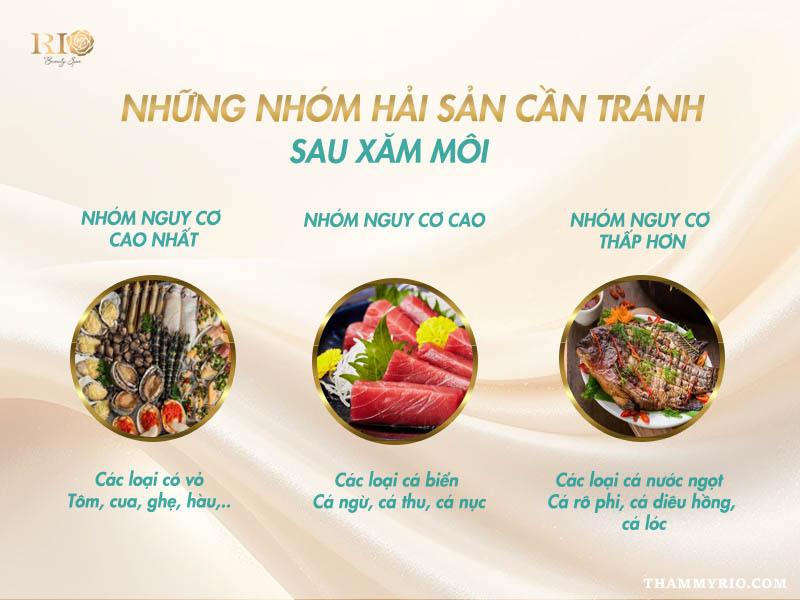Xăm môi kiêng hải sản bao lâu để môi lên màu đẹp tự nhiên? 3 Những nhóm hải sản cần tránh sau xăm môi kiêng hải sản bao lâu