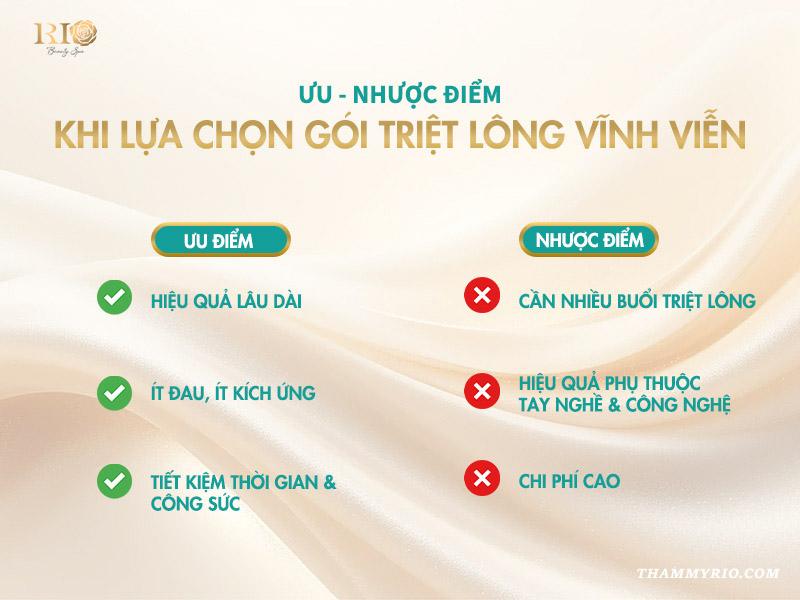 Bảng giá triệt lông vĩnh viễn bao nhiêu? Cập nhật 2025 3 Ưu điểm và hạn chế khi lựa chọn gói triệt lông vĩnh viễn