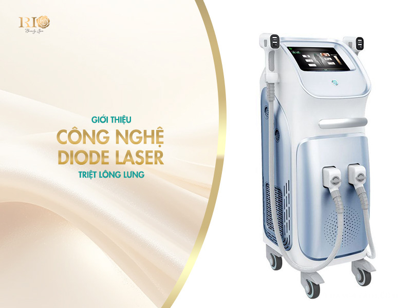 Máy triệt lông lưng công nghệ Diode Laser hiện đại giúp loại bỏ nang lông an toàn.