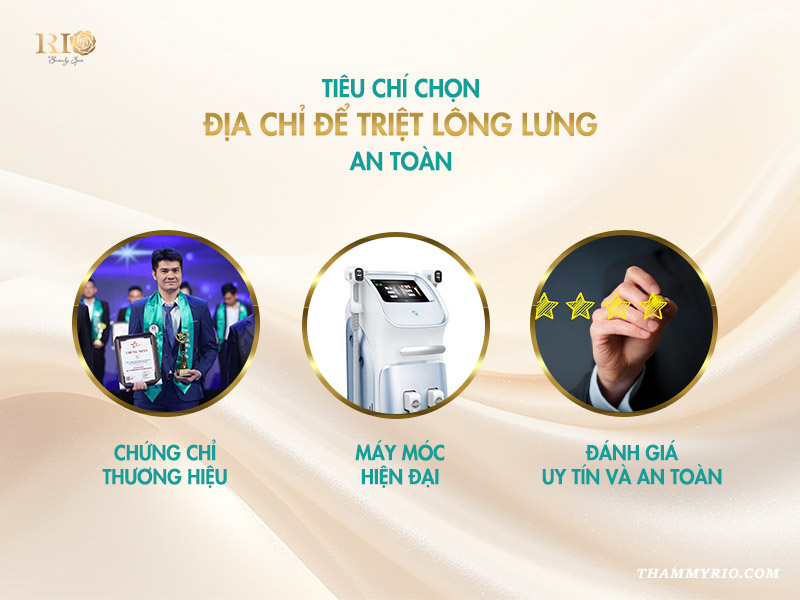 Các tiêu chí quan trọng để lựa chọn địa chỉ triệt lông lưng an toàn và uy tín.