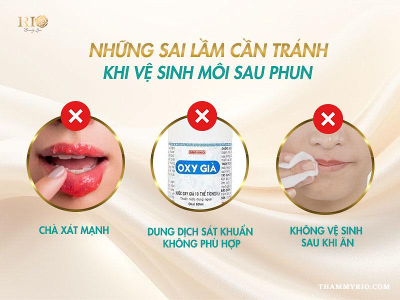 Cách vệ sinh môi sau khi xăm để giữ màu lâu dài 6 Những sai lầm cần tuyệt đối tránh khi vệ sinh môi sau phun