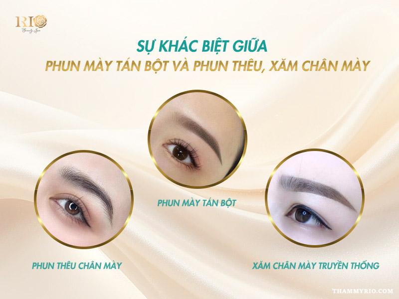 Phun mày tán bột là gì? Có nên phun tán bột mày không? 3 Bảng so sánh các kiểu phun mày tán bột, điêu khắc và shading giúp lựa chọn dáng mày phù hợp.