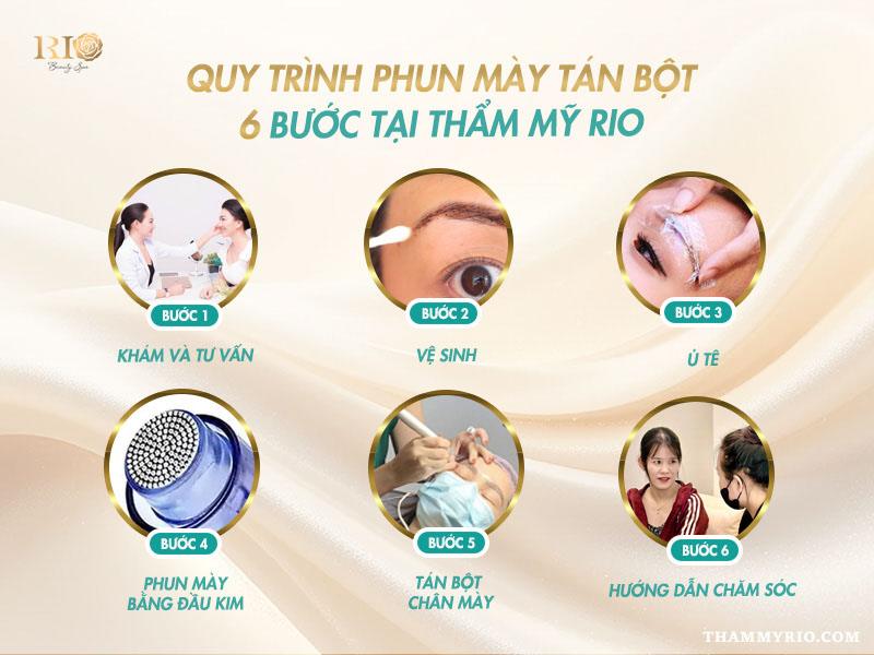 Phun mày tán bột là gì? Có nên phun tán bột mày không? 4 Quy trình phun mày tán bột 6 bước chuẩn y khoa tại Thẩm mỹ Rio.