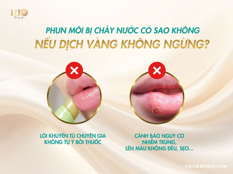 Phun môi bị chảy nước có sao Không? Cách xử lý nước mô sau xăm 4 Phun môi bị chảy nước có sao không nếu dịch vàng không ngừng?