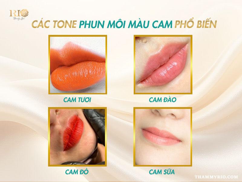 Phun môi màu cam có hợp với bạn không? Các tone môi cam đẹp 2 Các tone phun môi màu cam phổ biến giúp đôi môi lên màu tự nhiên, tươi sáng và trẻ trung.