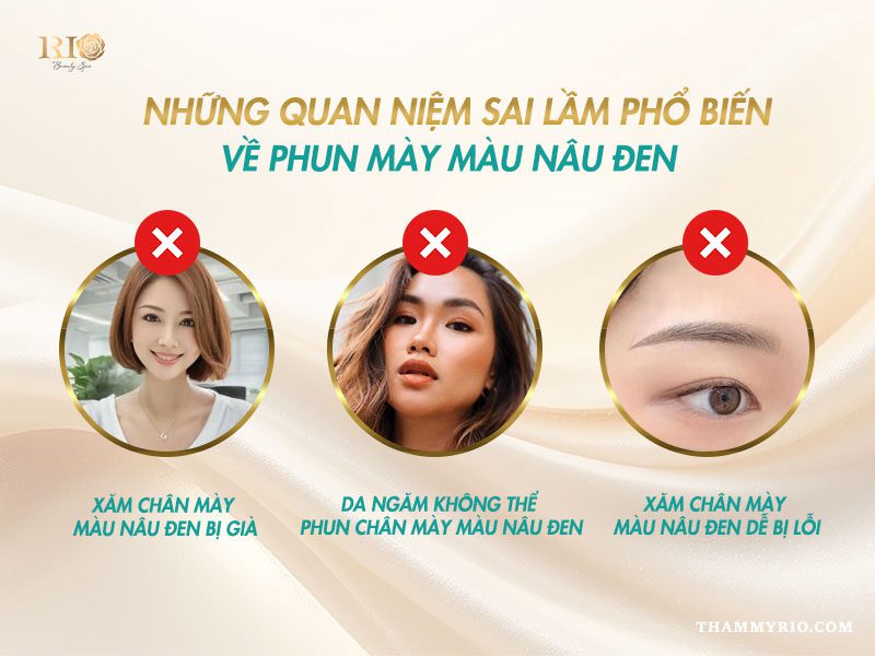Lầm tưởng và sự thật về phun xăm mày màu nâu đen
