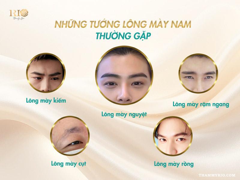 Lông mày nam theo tướng số: Mày kiếm, mày rồng, mày nguyệt, mày cụt, mày rậm