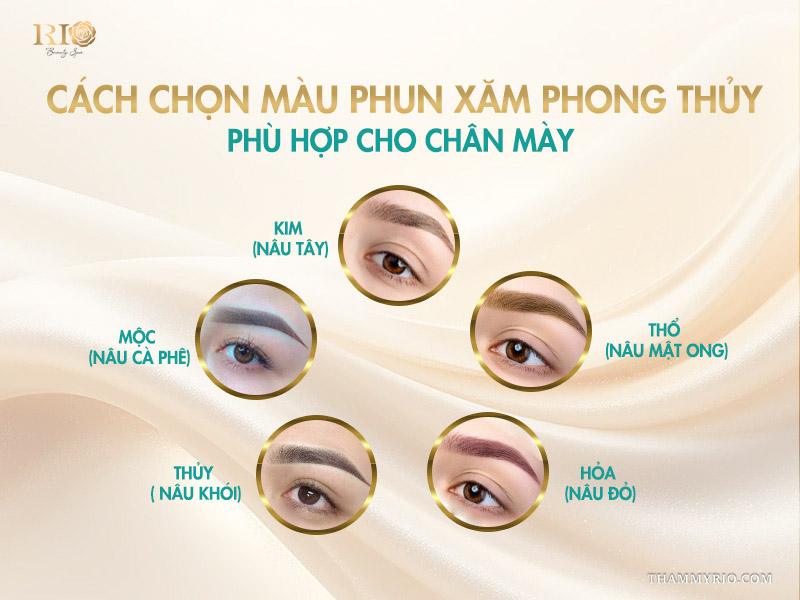 Chân mày màu nâu tây: xu hướng làm đẹp sang xịn 2026 3 Cách chọn màu phun xăm phong thủy phù hợp cho chân mày