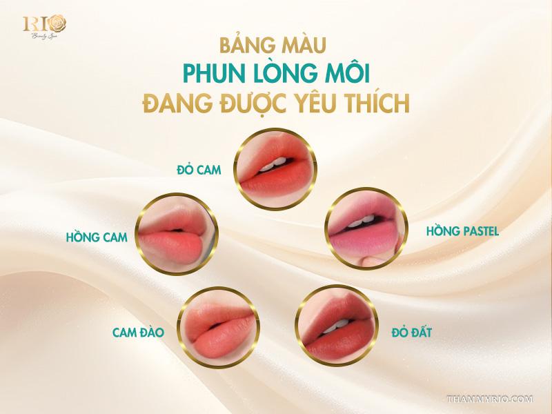 Phun lòng môi – Bí quyết cho đôi môi căng mọng, tự nhiên 4 Bảng màu phun lòng môi đang được yêu thích