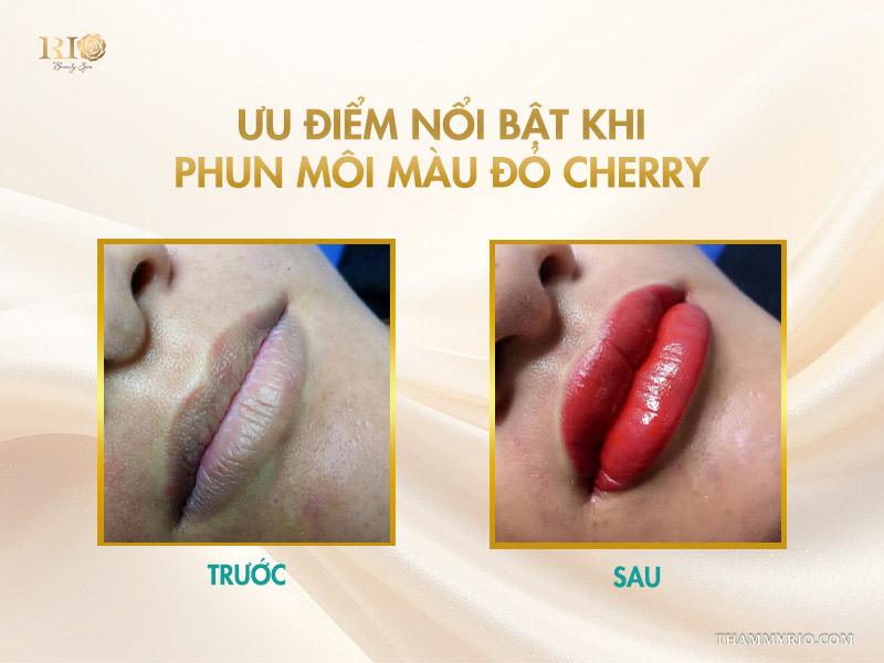 Phun môi màu đỏ cherry: Tông màu “nịnh da” được ưa chuộng nhất 3 Ưu điểm nổi bật khi phun môi màu đỏ cherry