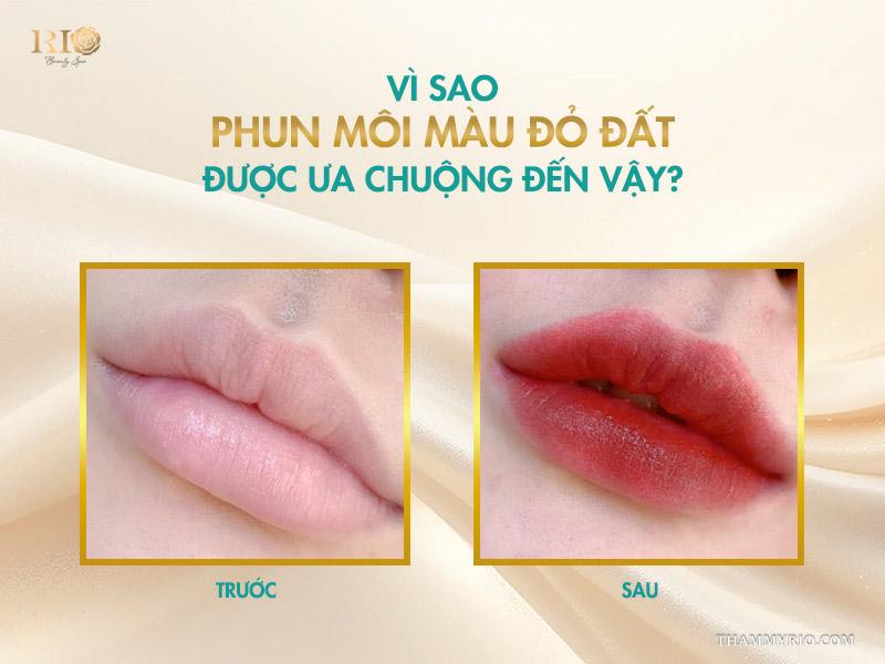 Phun môi màu đỏ đất 2026 - Tông màu không thể rời mắt! 3 Vì sao phun môi màu đỏ đất được ưa chuộng đến vậy?