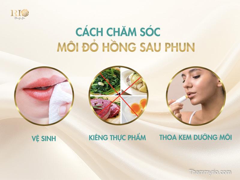 Phun môi màu đỏ hồng - Màu môi tôn da, bừng sáng gương mặt 5 Hướng dẫn chăm sóc môi đỏ hồng sau phun