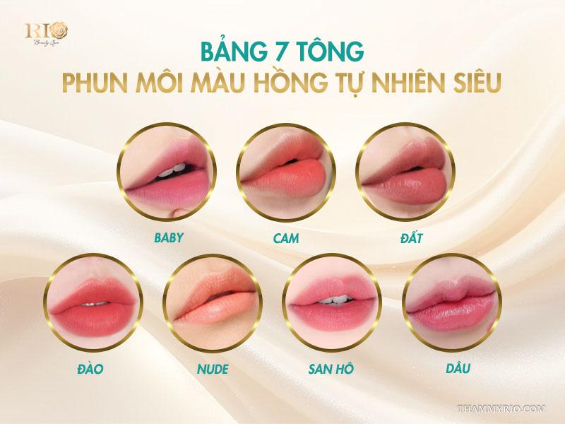 Phun môi màu hồng tự nhiên – Gam màu trẻ hóa mọi độ tuổi 4 Bảng 7 tông phun môi màu hồng tự nhiên siêu hot