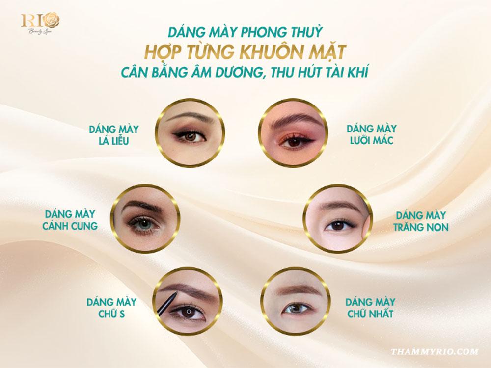 Phun xăm phong thủy: Thay đổi vận mệnh - Đẹp tự nhiên 6 Dáng mày phong thủy hợp từng khuôn mặt – Cân bằng âm dương, thu hút tài khí