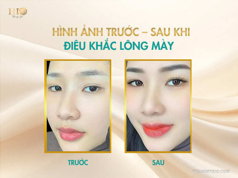 Điêu khắc lông mày hairstroke tại spa phun xăm Thẩm Mỹ Rio tạo sợi chân thực