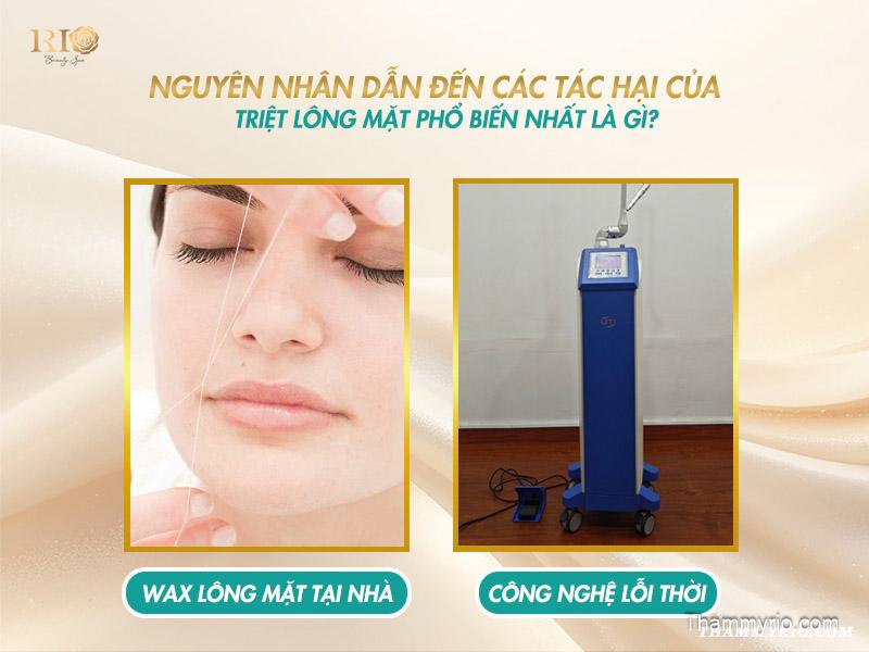 Nguyên nhân dẫn đến các tác hại của triệt lông mặt phổ biến nhất là gì?