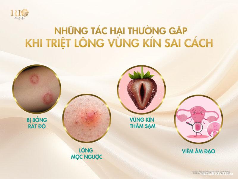 Tác hại của triệt lông vùng kín sai cách bạn nên biết 3 Những tác hại thường gặp khi triệt lông vùng kín sai cách