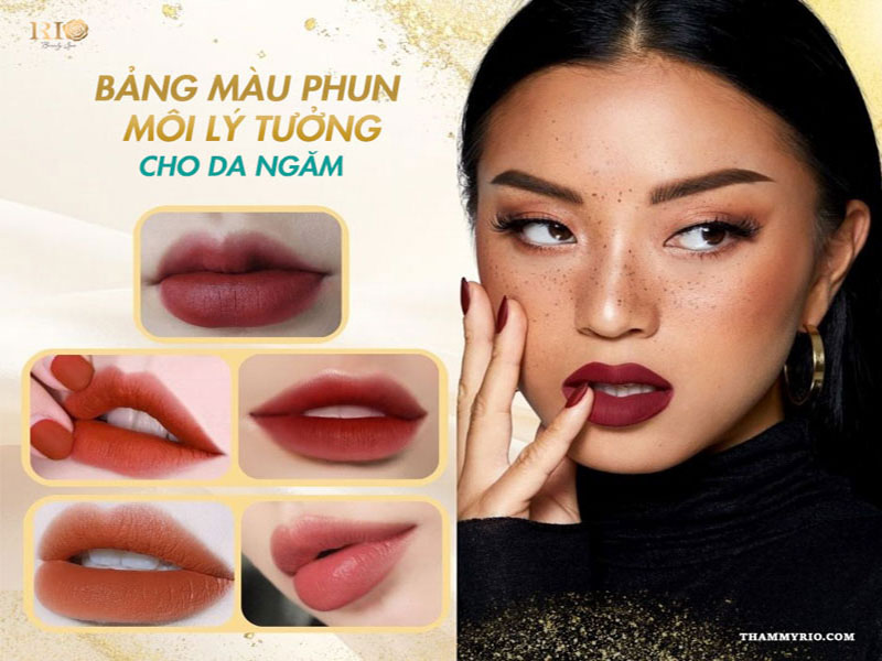 Khám phá bảng màu phun môi cho da ngăm giúp tôn da 3 bảng màu phun môi cho da ngăm, tone màu phù hợp cho người da ngăm