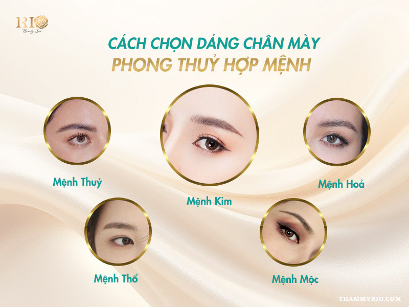 Cách chọn dáng mày phong thủy hợp mệnh kim mộc thủy hỏa thổ