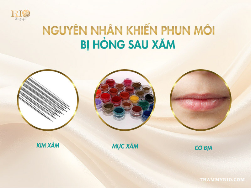 Nguyên nhân khiến phun môi bị lỗi do kỹ thuật viên và mực xăm.