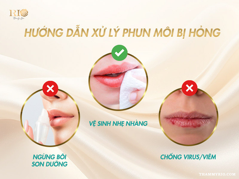 Hướng dẫn xử lý tại chỗ khi phát hiện dấu hiệu phun môi bị hỏng và nhiễm trùng