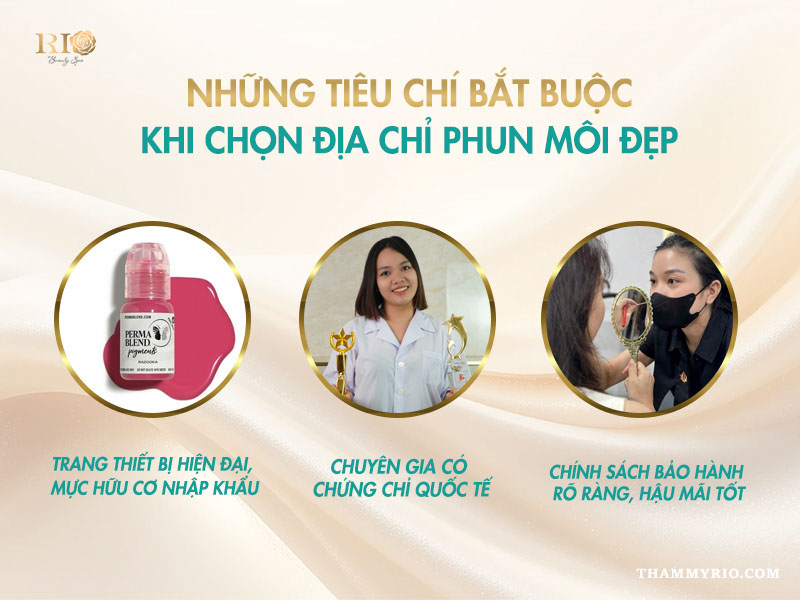 địa chỉ phun môi uy tín, tiêu chí chọn spa phun môi đẹp