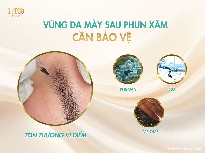 Mới xăm mày có rửa mặt được không? 4 nguy cơ cần tránh 2 Mới xăm mày có rửa mặt được không? Lông mày sau xăm cần kiêng nước tuyệt đối