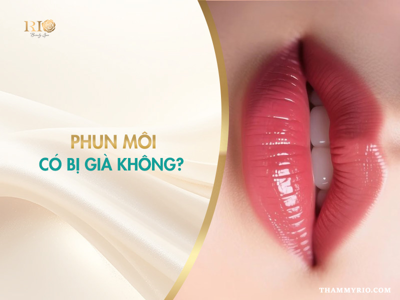 Đôi môi phun màu cam đào căng mọng, hồng hào, giải đáp thắc mắc phun môi có bị già không