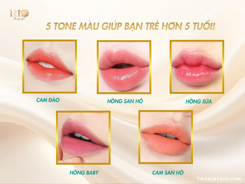 Phun môi có bị già không? 5 Bí quyết chọn màu trẻ trung 6 Bảng 5 màu phun môi trẻ trung giúp ăn gian tuổi tác