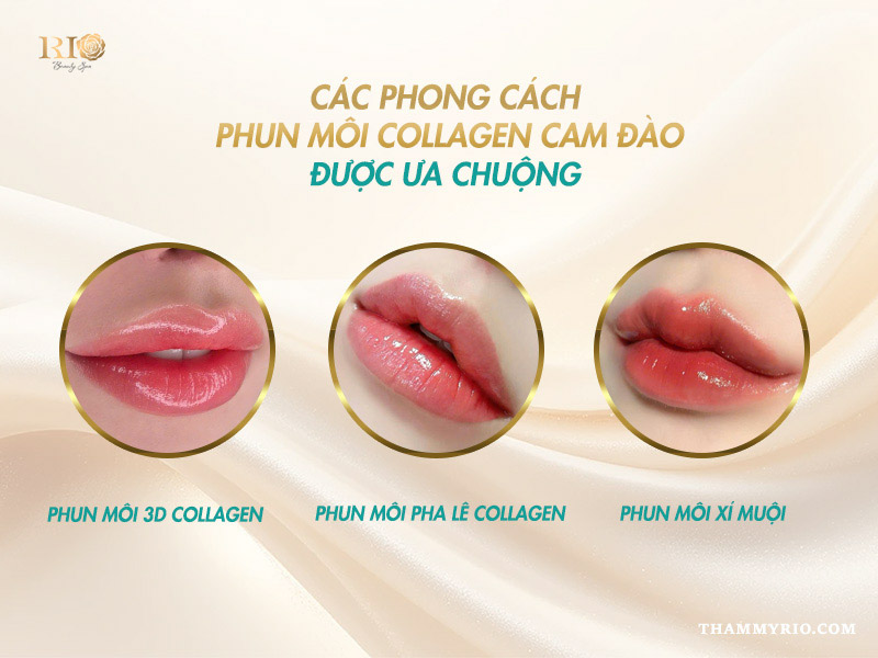 Phun Môi Collagen Màu Cam Đào – Giữ Màu Lâu, Tôn Da Rạng Rỡ 5 Các phong cách phun môi collagen cam đào được ưa chuộng