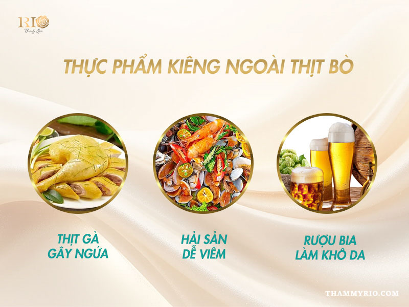 Ngoài thịt bò, xăm môi kiêng gì? Kiêng hải sản, thịt gà, đồ nếp.