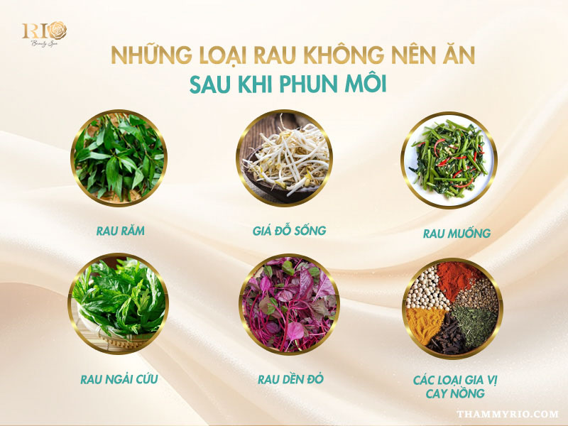 xăm môi kiêng rau muống bao lâu và những loại rau nên tránh