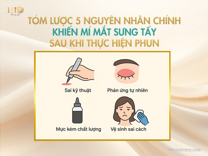 Tóm lược 5 nguyên nhân chính khiến mí mắt sưng tấy sau khi thực hiện phun 